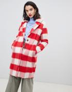 Essentiel Antwerp Rosso Checked Coat - Red