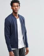 Ymc Zip Thru Baseball Sweatshirt - Navy