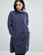 Cooper & Stallbrand Raglan Trench Coat - Blue