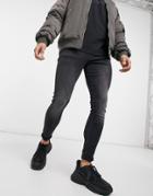 River Island Spray On Skinny Jeans In Washed Black