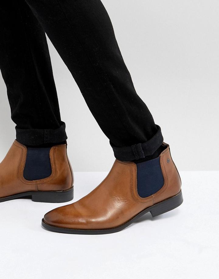 Base London Ramson Leather Chelsea Boots In Tan - Tan