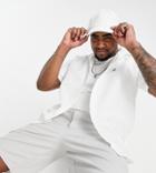 Le Breve Plus Short Sleeve Linen Mix Revere Collar Shirt In White