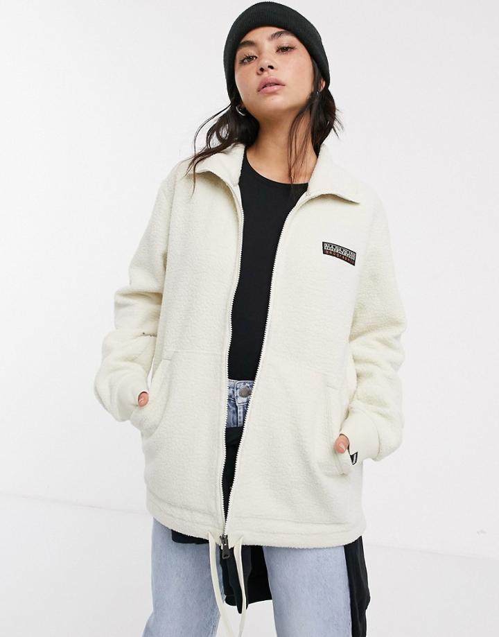 Napapijri Tase Full Zip Fleece In Cream