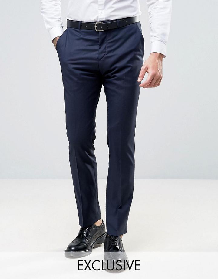 Heart & Dagger Slim Suit Pants In Navy - Navy
