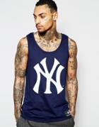 Majestic New York Yankees Fine Jersey Logo Tank - Navy