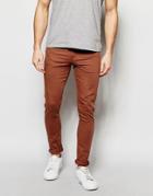 Asos Super Skinny Jeans In Rust - Friar Brown