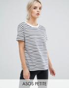 Asos Petite Linen Boxy T-shirt In Stripe - Multi
