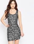 Jasmine Dress In Metallic Zebra Print - Black