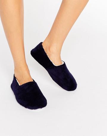Chelsea Peers Navy Fluffy Slipper - Navy