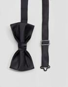 Devils Advocate Black Satin Bow Tie - Black