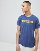 Abercrombie & Fitch Varsity Chest Logo Slub T-shirt In Blue - Blue