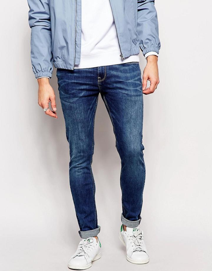 New Look Mid Blue Super Skinny Jeans - Blue