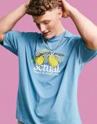 Asos Actual Oversized T-shirt With Printed Chest Logo In Blue-blues