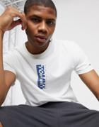 Tommy Jeans Vertical Front And Back Logo T-shirt In White