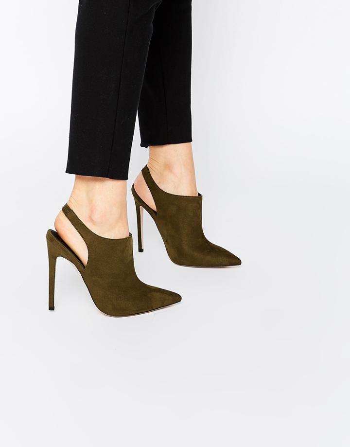 Asos Play It Cool Pointed High Heels - Khaki