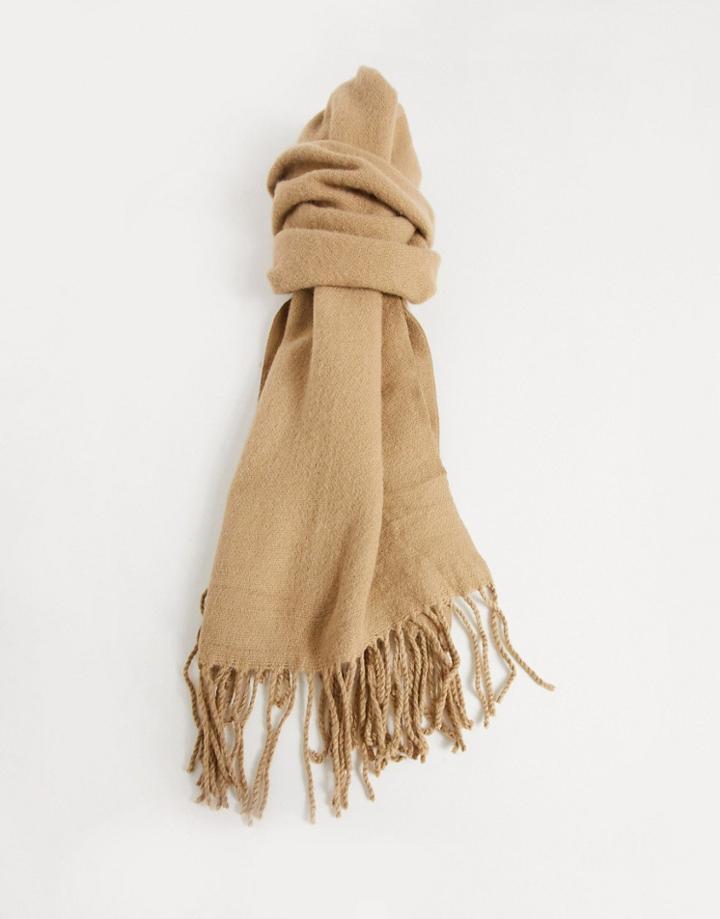 Asos Design Super Soft Scarf In Camel-brown