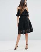 Minimum Lace Midi Skirt - Black