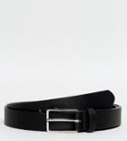 Asos Plus Smart Slim Belt In Black Faux Leather - Black