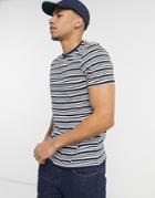 New Look Striped T-shirt In Navy