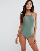 Asos Halter Swimsuit - Green