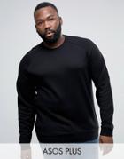 Asos Plus Sweatshirt In Black - Black