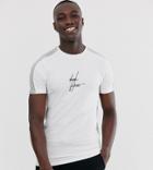 Asos Design Tall Skinny Fit T-shirt With Color Block Dark Future Logo - Multi