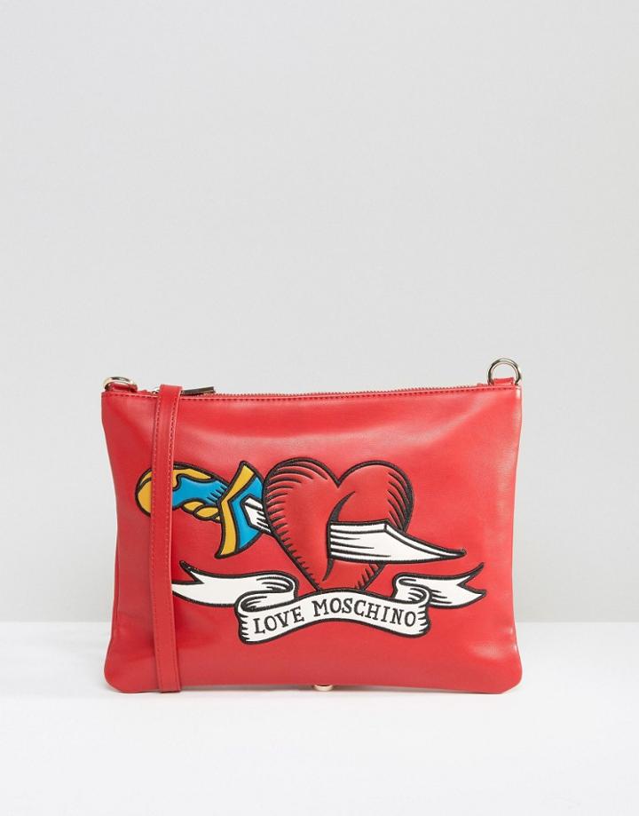 Love Moshino Printed Clutch Bag - Rubino