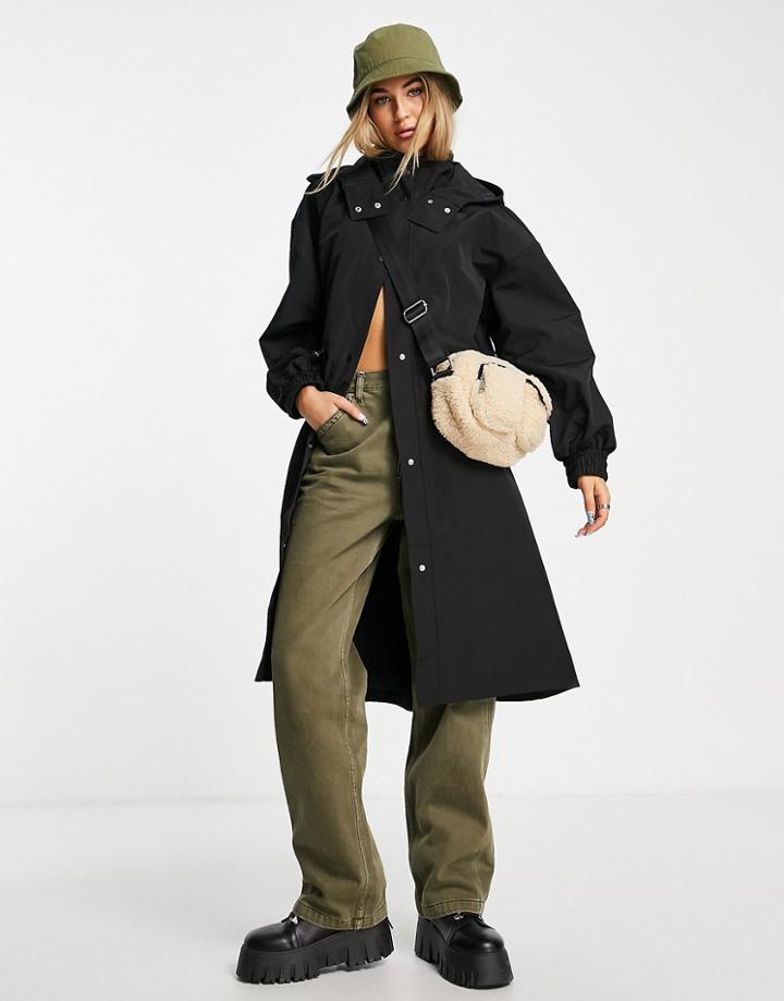 Noisy May Lightweight Hooded Parka In Black