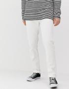 Nudie Jeans Co Lean Dean Slim Tapered Fit Jeans In Ecru White - White