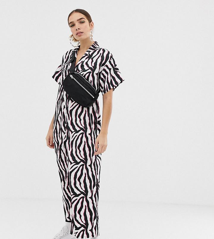 Collusion Zebra Print Oversized Jumpsuit-multi