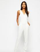 Asos Tall Exclusive Wrap Front Jumpsuit - White