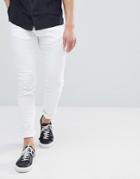 Hugo Skinny Fit Stretch Jeans In White - White