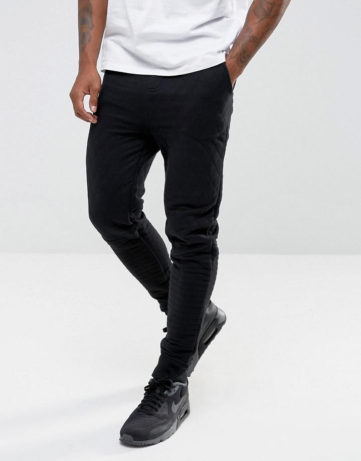 Another Influence Quilted Slim Fit Jog Pant - Black