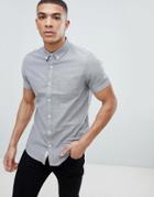 Burton Menswear Oxford Shirt In Textured Gray - Gray