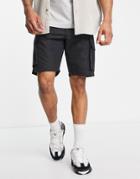 French Connection Utility Tech Cargo Shorts In Black