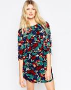 Ganni Mesdames Floral Print Dress With Ruffle Peplum - Tuttifrutti