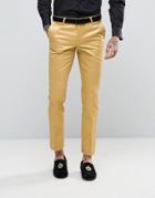 Noose & Monkey Super Skinny Suit Pants In Metallic - Gold