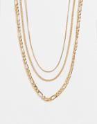 Weekday Multi Chain Necklace In Gold