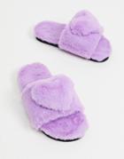 Monkie Love Recycled Faux Fur Slippers In Lilac-purple