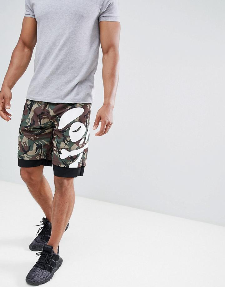 Aape By A Bathing Ape Short With Panel Logo In Black - Black