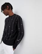 Champion Sweatshirt With Stripe Logo Print In Black - Black