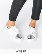Asos Destiny Wide Fit Lace Up Sneaker - White