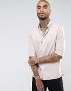 Allsaints Regular Fit Short Sleeve Shirt With Logo - Pink