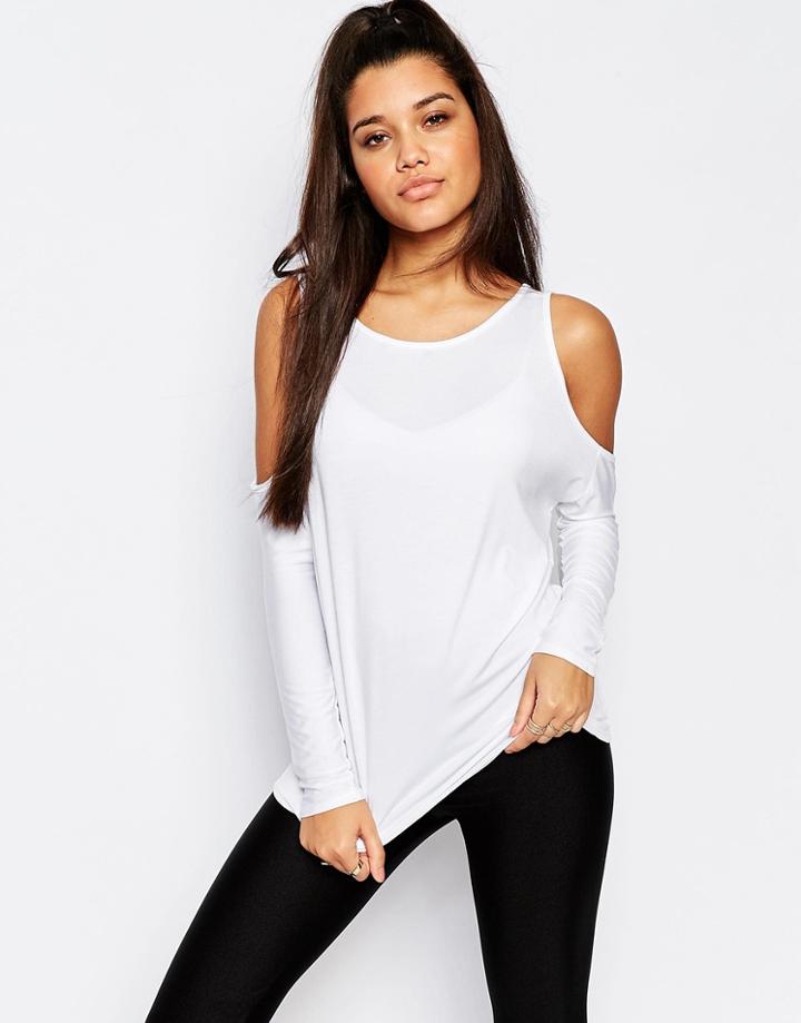 Missguided Cold Shoulder Top - White