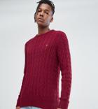 Farah Ludwig Cable Knit Sweater In Red - Red