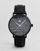 Asos Monochrome Watch With Contour Print Design - Black