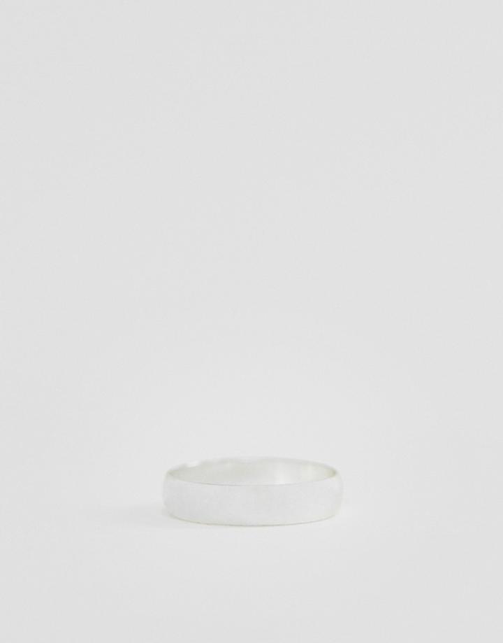 Asos Design Minimal Ring In Silver
