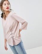 Vila Tie Front Top - Pink