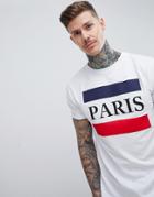 Boohooman T-shirt With Paris Print In White - White