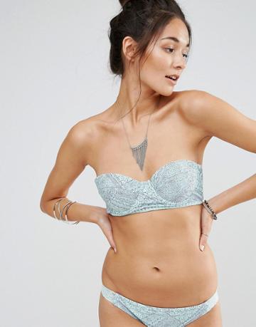 Ninety Nine Degrees Tile Print Bandeau Bikini Top - Multi Print